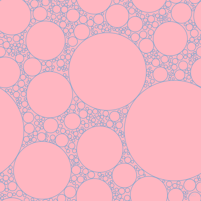 bubbles, circles, sponge, big, medium, small, 2 pixel line width, Polo Blue and Light Pink circles bubbles sponge soap seamless tileable