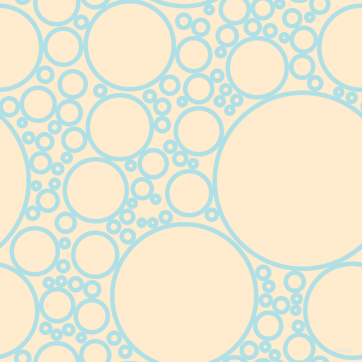 bubbles, circles, sponge, big, medium, small, 9 pixel line width, Powder Blue and Blanched Almond circles bubbles sponge soap seamless tileable