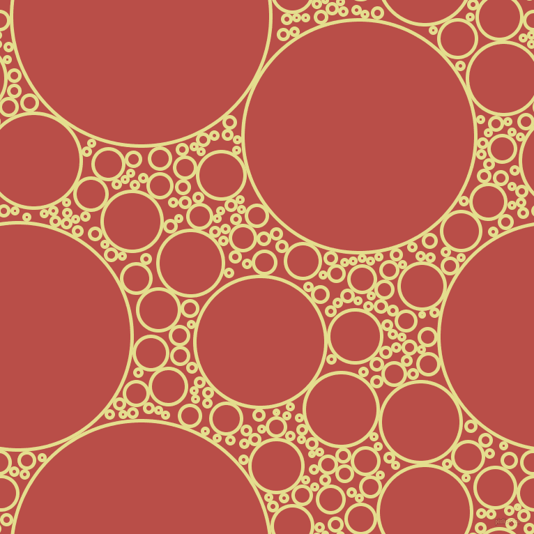 bubbles, circles, sponge, big, medium, small, 5 pixel line width, Primrose and Chestnut circles bubbles sponge soap seamless tileable