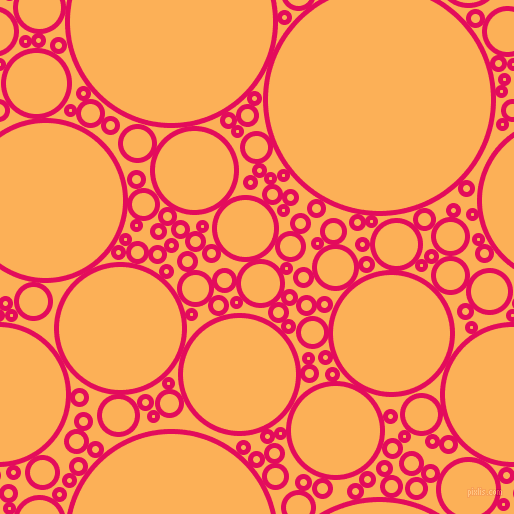 bubbles, circles, sponge, big, medium, small, 5 pixel line width, Razzmatazz and Texas Rose circles bubbles sponge soap seamless tileable