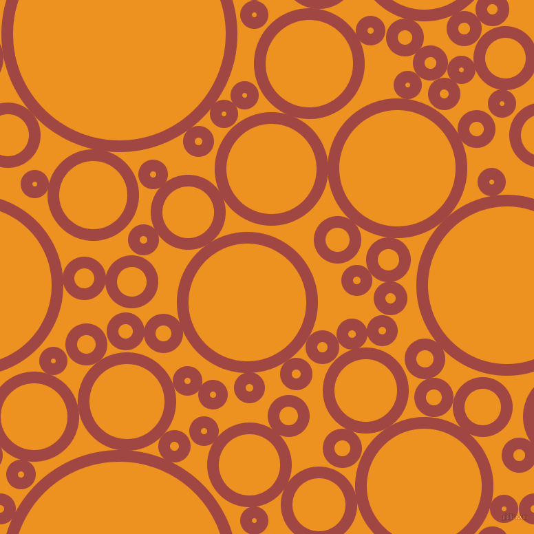 bubbles, circles, sponge, big, medium, small, 17 pixel line width, Roof Terracotta and Carrot Orange circles bubbles sponge soap seamless tileable
