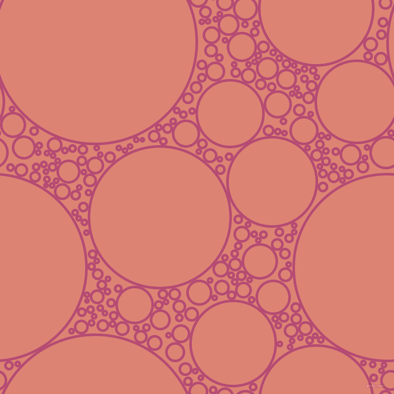 bubbles, circles, sponge, big, medium, small, 5 pixel line width, Royal Heath and New York Pink circles bubbles sponge soap seamless tileable