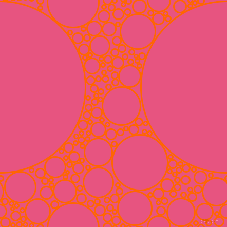 bubbles, circles, sponge, big, medium, small, 3 pixel line width, Safety Orange and Dark Pink circles bubbles sponge soap seamless tileable