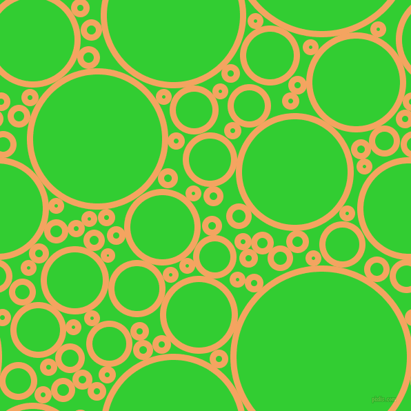 bubbles, circles, sponge, big, medium, small, 9 pixel line width, Sandy Brown and Lime Green circles bubbles sponge soap seamless tileable