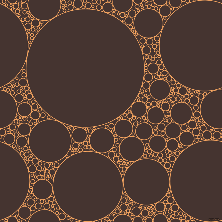 bubbles, circles, sponge, big, medium, small, 2 pixel line width, Sandy Brown and Rebel circles bubbles sponge soap seamless tileable