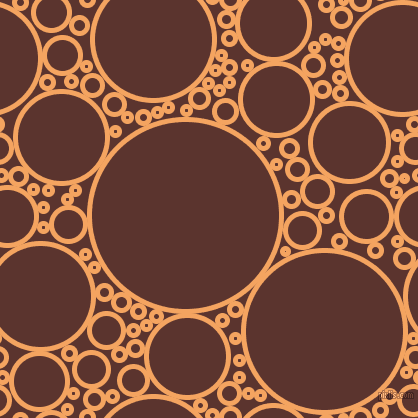bubbles, circles, sponge, big, medium, small, 5 pixel line width, Sandy Brown and Redwood circles bubbles sponge soap seamless tileable