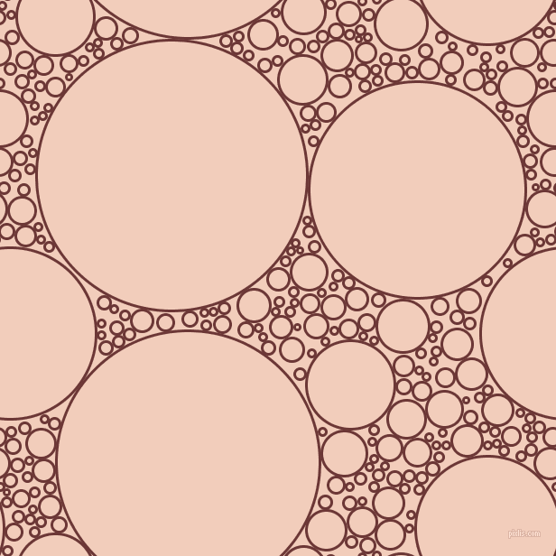 bubbles, circles, sponge, big, medium, small, 3 pixel line widthSanguine Brown and Watusi circles bubbles sponge soap seamless tileable
