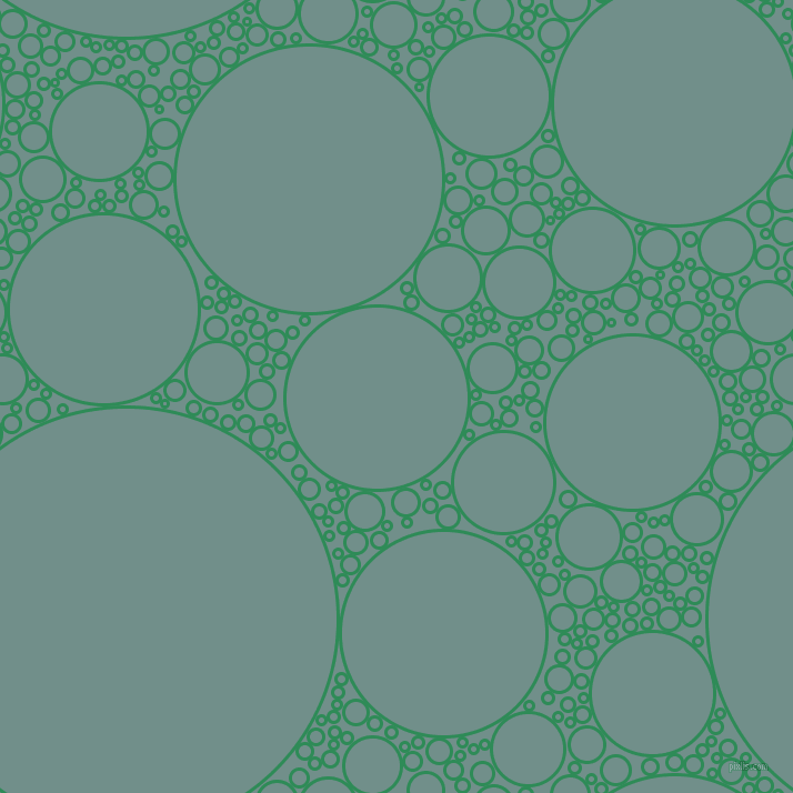 bubbles, circles, sponge, big, medium, small, 3 pixel line width, Sea Green and Gumbo circles bubbles sponge soap seamless tileable