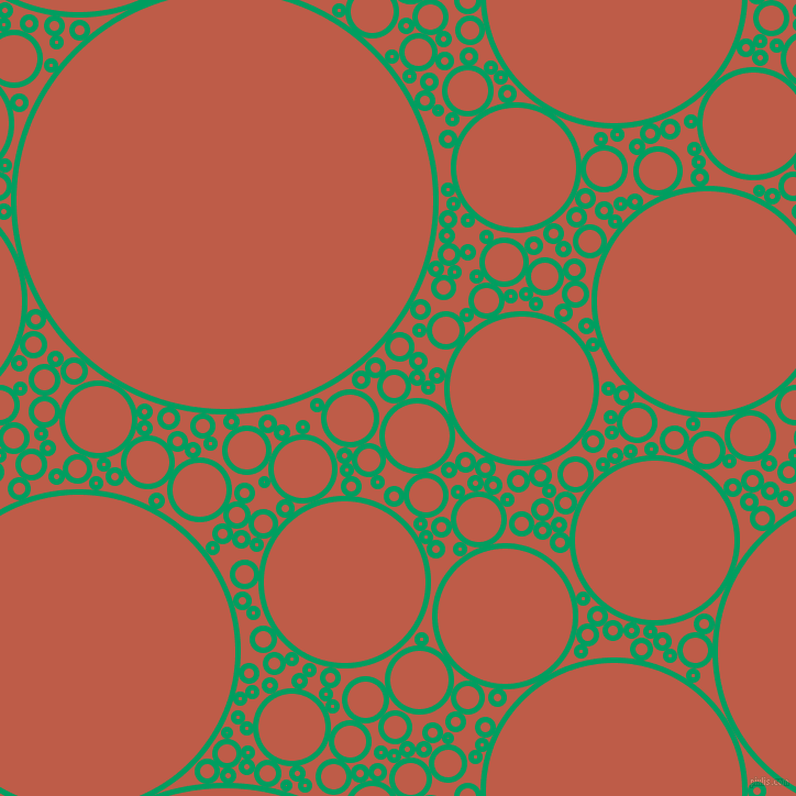 bubbles, circles, sponge, big, medium, small, 5 pixel line width, Shamrock Green and Flame Pea circles bubbles sponge soap seamless tileable