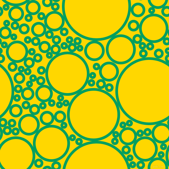 bubbles, circles, sponge, big, medium, small, 9 pixel line width, Shamrock Green and Gold circles bubbles sponge soap seamless tileable