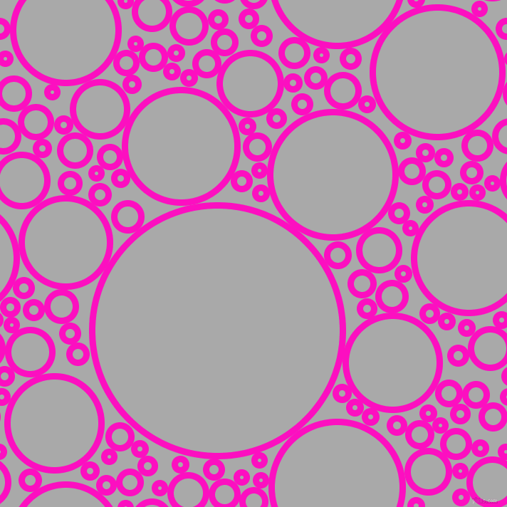 bubbles, circles, sponge, big, medium, small, 9 pixel line width, Shocking Pink and Dark Gray circles bubbles sponge soap seamless tileable