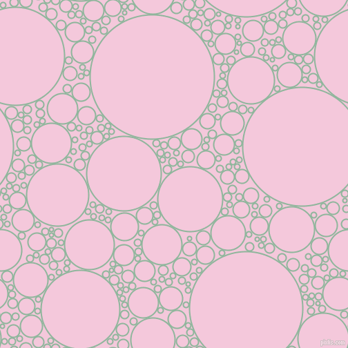 bubbles, circles, sponge, big, medium, small, 2 pixel line width, Summer Green and Classic Rose circles bubbles sponge soap seamless tileable