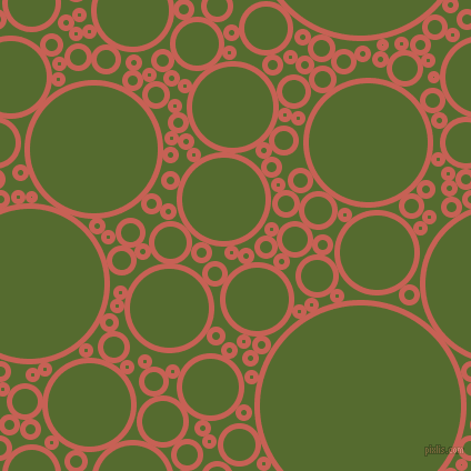 bubbles, circles, sponge, big, medium, small, 5 pixel line width, Sunglo and Dark Olive Green circles bubbles sponge soap seamless tileable
