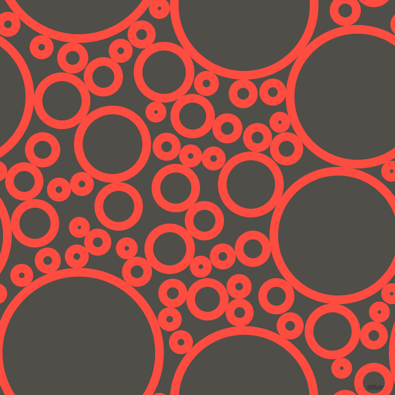 bubbles, circles, sponge, big, medium, small, 17 pixel line width, Sunset Orange and Merlin circles bubbles sponge soap seamless tileable