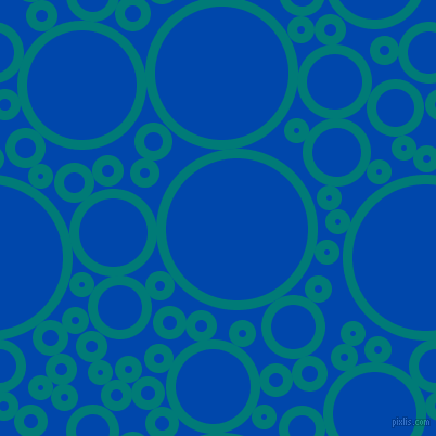 bubbles, circles, sponge, big, medium, small, 9 pixel line width, Surfie Green and Cobalt circles bubbles sponge soap seamless tileable