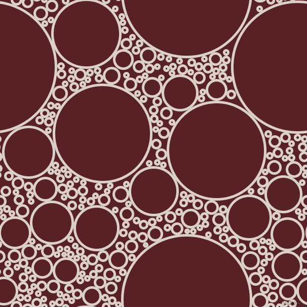 bubbles, circles, sponge, big, medium, small, 5 pixel line width, Swiss Coffee and Burnt Crimson circles bubbles sponge soap seamless tileable