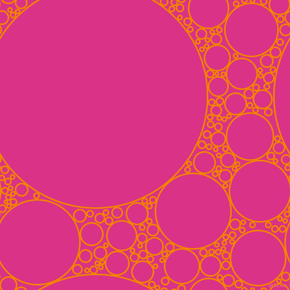 bubbles, circles, sponge, big, medium, small, 3 pixel line width, Tangerine and Deep Cerise circles bubbles sponge soap seamless tileable