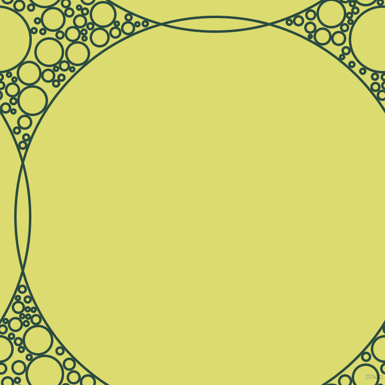 bubbles, circles, sponge, big, medium, small, 5 pixel line width, Te Papa Green and Goldenrod circles bubbles sponge soap seamless tileable