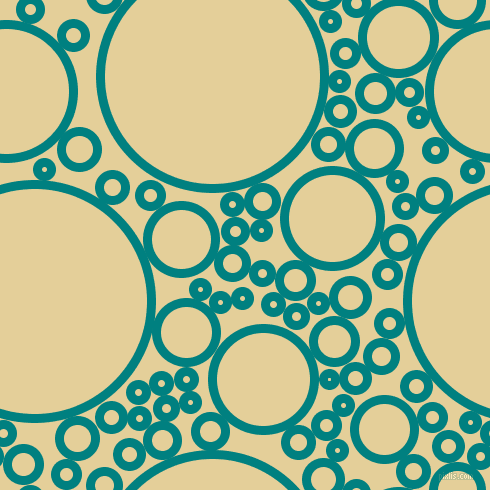 bubbles, circles, sponge, big, medium, small, 9 pixel line width, Teal and Double Colonial White circles bubbles sponge soap seamless tileable
