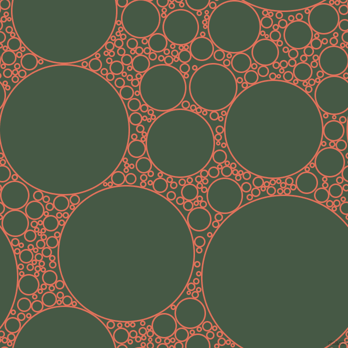 bubbles, circles, sponge, big, medium, small, 3 pixel line width, Terra Cotta and Grey-Asparagus circles bubbles sponge soap seamless tileable