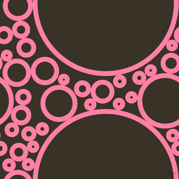bubbles, circles, sponge, big, medium, small, 17 pixel line width, Tickle Me Pink and Creole circles bubbles sponge soap seamless tileable