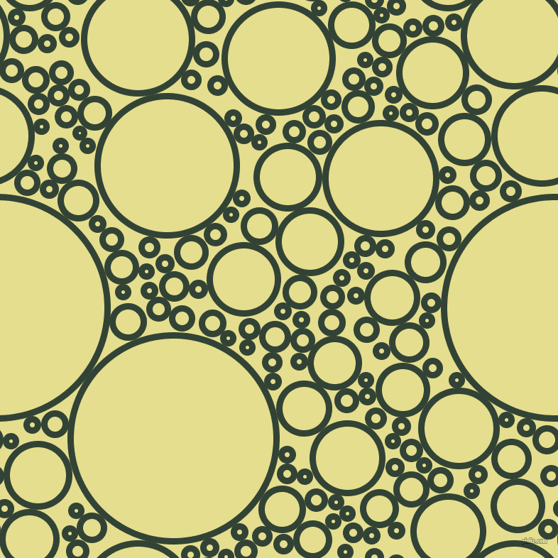 bubbles, circles, sponge, big, medium, small, 9 pixel line width, Timber Green and Primrose circles bubbles sponge soap seamless tileable