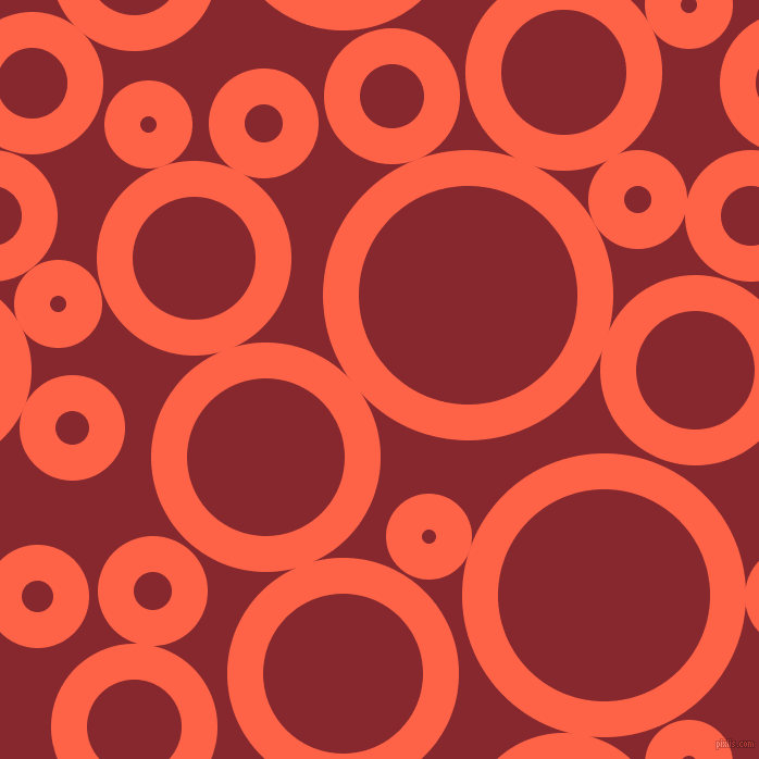 bubbles, circles, sponge, big, medium, small, 33 pixel line width, Tomato and Flame Red circles bubbles sponge soap seamless tileable