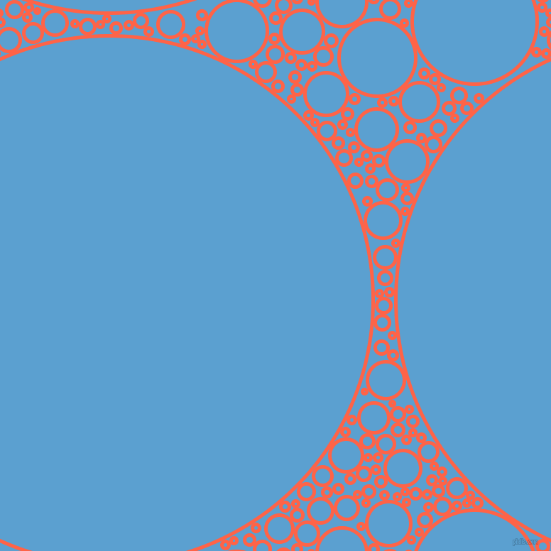 bubbles, circles, sponge, big, medium, small, 5 pixel line width, Tomato and Picton Blue circles bubbles sponge soap seamless tileable