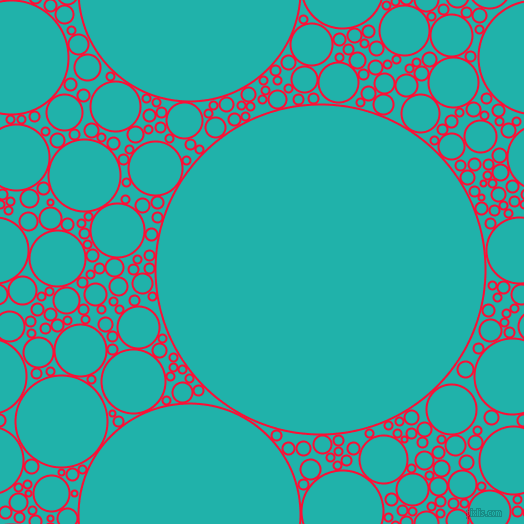 bubbles, circles, sponge, big, medium, small, 2 pixel line width, Torch Red and Light Sea Green circles bubbles sponge soap seamless tileable