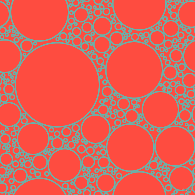 bubbles, circles, sponge, big, medium, small, 5 pixel line width, Tradewind and Sunset Orange circles bubbles sponge soap seamless tileable