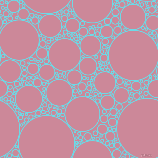 bubbles, circles, sponge, big, medium, small, 3 pixel line width, Turquoise Blue and Puce circles bubbles sponge soap seamless tileable