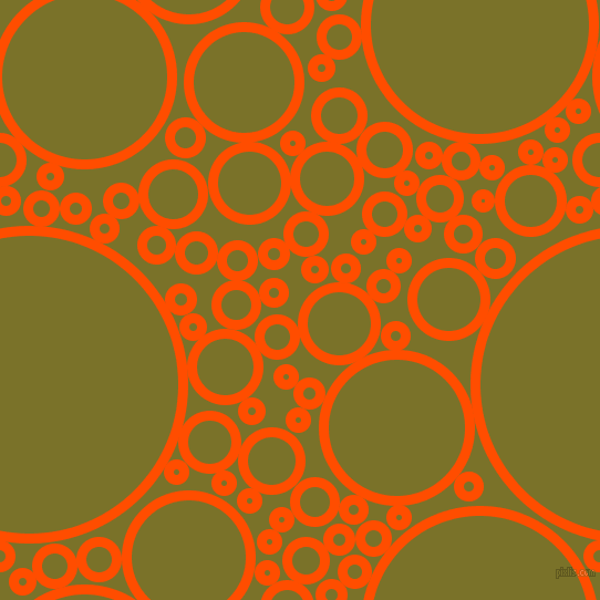 bubbles, circles, sponge, big, medium, small, 9 pixel line width, Vermilion and Pesto circles bubbles sponge soap seamless tileable