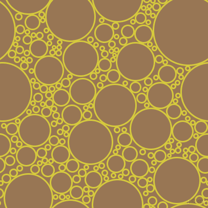 bubbles, circles, sponge, big, medium, small, 3 pixel line width, Wattle and Pale Brown circles bubbles sponge soap seamless tileable