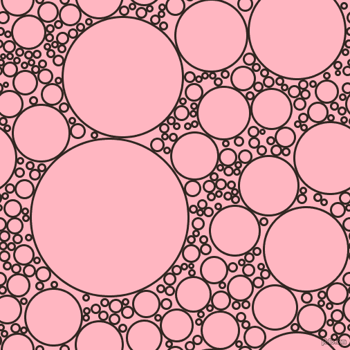 bubbles, circles, sponge, big, medium, small, 3 pixel line width, Wood Bark and Light Pink circles bubbles sponge soap seamless tileable