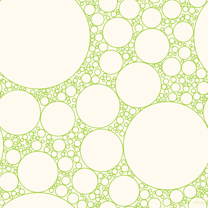bubbles, circles, sponge, big, medium, small, 2 pixel line width, Yellow Green and Floral White circles bubbles sponge soap seamless tileable