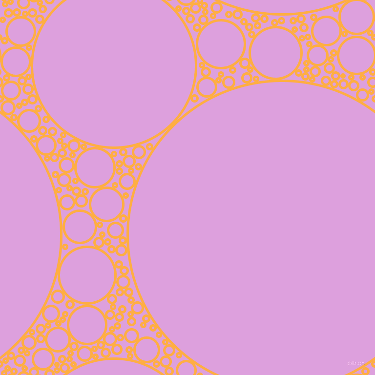 bubbles, circles, sponge, big, medium, small, 5 pixel line width, Yellow Orange and Plum circles bubbles sponge soap seamless tileable