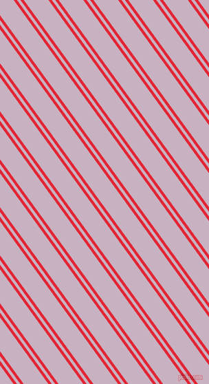 126 degree angles dual striped line, 4 pixel line width, 4 and 29 pixels line spacing, Alizarin and Maverick dual two line striped seamless tileable
