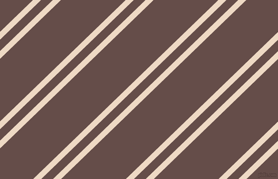 44 degree angles dual stripes lines, 11 pixel lines width, 16 and 88 pixels line spacing, Almond and Congo Brown dual two line striped seamless tileable