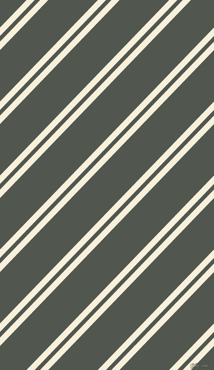 46 degree angles dual stripes line, 12 pixel line width, 8 and 73 pixels line spacing, Apricot White and Battleship Grey dual two line striped seamless tileable