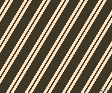 59 degree angle dual striped lines, 11 pixel lines width, 6 and 40 pixel line spacing, Bisque and Birch dual two line striped seamless tileable
