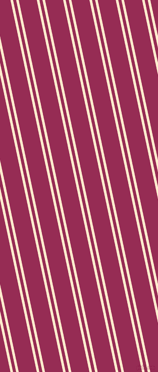 102 degree angles dual striped lines, 5 pixel lines width, 6 and 35 pixels line spacing, Blanched Almond and Lipstick dual two line striped seamless tileable