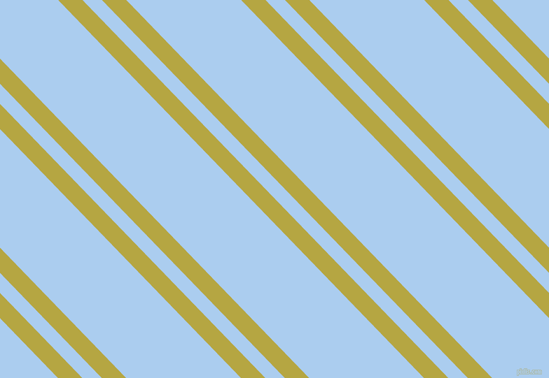 134 degree angle dual stripes lines, 25 pixel lines width, 20 and 118 pixel line spacing, Brass and Pale Cornflower Blue dual two line striped seamless tileable