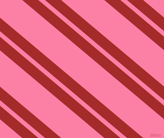 140 degree angles dual striped line, 34 pixel line width, 14 and 91 pixels line spacing, Brown and Tickle Me Pink dual two line striped seamless tileable