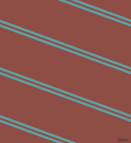 160 degree angles dual stripes lines, 8 pixel lines width, 6 and 123 pixels line spacing, Cadet Blue and Matrix dual two line striped seamless tileable
