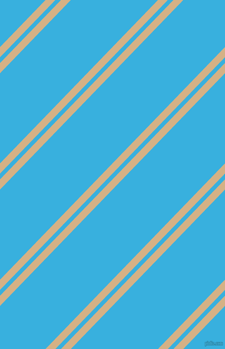 46 degree angles dual stripe lines, 14 pixel lines width, 8 and 124 pixels line spacing, Calico and Summer Sky dual two line striped seamless tileable