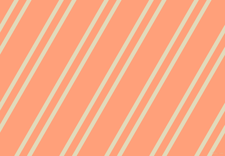 60 degree angles dual stripe line, 13 pixel line width, 22 and 76 pixels line spacing, Coconut Cream and Light Salmon dual two line striped seamless tileable