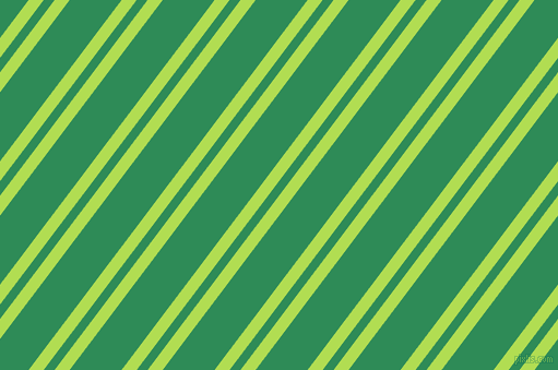 53 degree angle dual striped lines, 11 pixel lines width, 8 and 38 pixel line spacing, Conifer and Sea Green dual two line striped seamless tileable