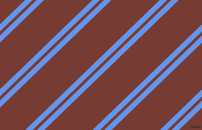 44 degree angles dual stripe lines, 18 pixel lines width, 10 and 117 pixels line spacing, Cornflower Blue and Crown Of Thorns dual two line striped seamless tileable