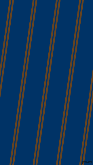 82 degree angles dual stripe line, 6 pixel line width, 4 and 64 pixels line spacing, Dark Brown and Prussian Blue dual two line striped seamless tileable