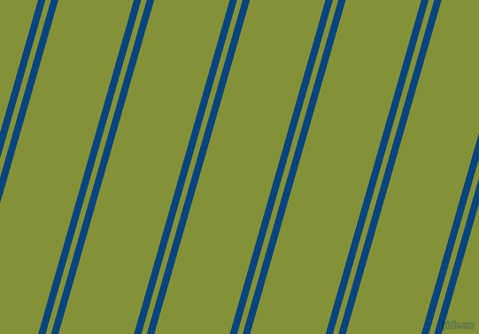 74 degree angles dual stripe line, 8 pixel line width, 6 and 82 pixels line spacing, Dark Cerulean and Wasabi dual two line striped seamless tileable